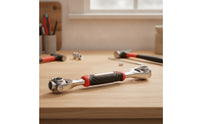 8-in-1 Ratchet Wrench with Rotating Head Double-Ended Ratchet Wrench Pivoting Hand Tool Magnetized for Mechanics, Diyers, Automotive Repair, Tight Confined Areas, Garage