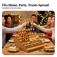 Perforated Tiered Skewer Stand Large Capacity Bamboo Skewer Holder