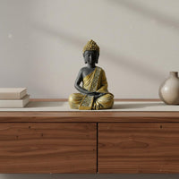 Weather Resistant Solar Buddha Statue Light Hand-Carved Look Outdoor Decoration for Yard, Patio, Balcony