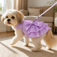 Pet Wedding Dress with Leash Ring for Small Dogs and Cats, Teddy, Bichon, French Bulldog, Spring/Summer