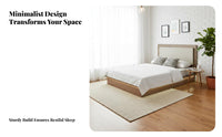 Sturdy Construction Hotel Bed Frame Headboard Heavy Duty Modern Platform Bed Easy Assembly Hospitality Furniture No Box Coil Needed for Guesthouse Managers, Homeowners, Apartments, Apartment, Guest Rooms, Rental Properties