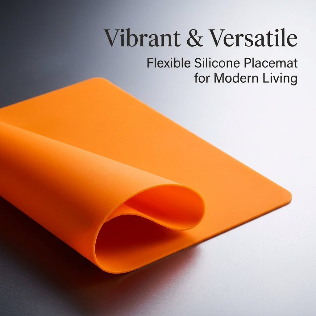 Silicone Placemat for Kids 15.7" x 11.8" Large Table Mat, Heat Resistant Non-Slip Placemat for Dining Table Kitchen