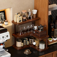 Corner Step Desktop Organizer Shelf with Multiple Layers