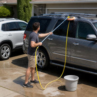 Car Wash Mop with Water Flow and Long Handle, Soft Bristle Brush for Vehicle Cleaning and Gardening