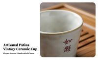 Retro Design Wabi-Sabi Coffee Cup Kiln-Fired Wabi Sabi Teacup Unique Texture for Minimalism Fans, Home Decor Enthusiasts, Cafe, Office, Desk