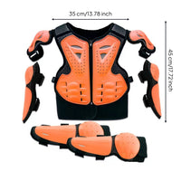 Vest with Guards Stiff-Cover Guarding Gear Set with Guards Zip-Front Vest for Kids, Balance Bike Riding, Motorcycle Training