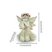 Solar Garden Angel Statue Lighted Garden Angel with Solar Panel Statue with LEDs Weather Resistant Hand-Painted for Flower Bed