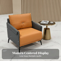 space-efficient Size Wooden Frame Armchair Easy Assembly Indoor Furniture Comfortable Cushioning Lounge Chair Modern Design for Apartment Dwellers, Business Professionals, Homeowners, Whiteice, Living Room, Reception Area, Small Spaces