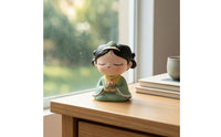Tabletop Candle Holder Figurine Cute Girl Figurine with Candle Cup Compact Decor Accent Charming for Desk, Bedroom