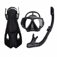 Anti-Choke Full Dry Snorkel Set Adjustable Fins Diving Mask Snorkel Fin Set Crystal Clear View Water Sports Gear Long-Lasting for Swimming