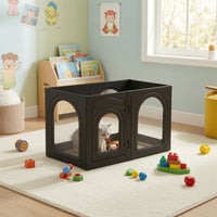 6 Pieces Translucent Modular Pet Fence Interlocking Pet Enclosure with Door Indoor Dog Pen with Doors Multi-Panel for Young Dogs, Living Room, Apartment