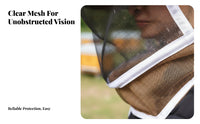 Beekeeping Hat Breathable Cowboy Design Bee Hat Beekeeper Face Protector Wide Brim Head Net Cap Foldable & Packable