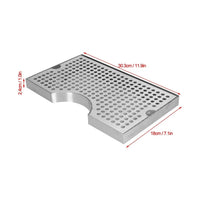 Rectangular Perforated Drainage Tray Flat Stainless Steel Drain Tray Easy to Clean Metal for Baristas