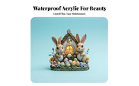 Cute Design Easter Bunny Acrylic Standee Waterproof Rabbit Tabletop Decoration Long-Lasting for Children, Desktop