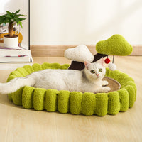 Money Tree Cat Toy with Large Oval Basin and Hemp Cat Nest Scratcher