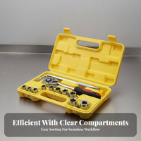 Portable Storage Case 1/2 Inch Drive Socket Set High Force Pneumatic Impulse Socket Set Heavy-Duty Construction for DIY Enthusiasts, Garage
