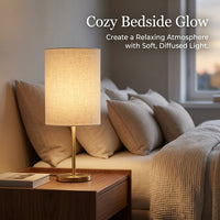 Light Shade with Grid Linen Texture for Table Lamp, E27 Fitting Lampshade for Bedroom PVC Reinforced Textile Construction