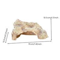 Textured Hideout with Basking Platform Hollow Reptile Hide Cave Resin Terrarium Cave Natural for Reptiles, Lizards, Turtles, Terrariums, Aquariums