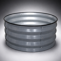 Galvanized Metal Raised Garden Bed Round Planter Box for Vegetables Flowers, Outdoor Elevated for Patio Yard, 60x30cm Large Capacity, Set
