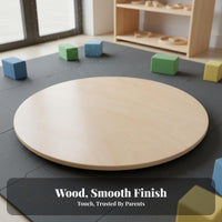 Sturdy Wood Construction Wooden Balance Disc Strengthens Core Muscles Wooden Balance Board Polished Splinter-Splinter-Resistant Edges Round Wobble Board Unstructured-Ended Play for Toddlers, Kindergarten, Indoor, Playroom