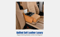 Car Armrest Pad, Universal Multifunctional Leather Pad with Beverage Holder, Storage, Heightening Pad, Tissue Box