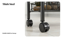 Multi-Tier Storage Trolley Easy to Move Kitchen Rolling Cart Space Saving Storage Trolley for Homeowners, Students, Laundry Room, Bedroom, Office