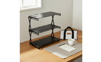 Foldable Camping Shelf No Assembly Required 3 Tier Folding Shelf High Load Capacity 3-Tier Desktop Rack for Campers, Picnic, Barbecue