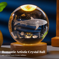 Three-Dimensional Crystal Ball Night Light Aesthetic Design Three-Dimensional Crystal Ball Lamp Gift Box Included Engraved Glass Night Light