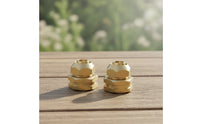 2 Pieces Watertight Micro-Irrigation Irrigation Hose Connector Threaded Micro-Irrigation Irrigation Adapter Corrosion-Resistant Brass Hose Fitting with Washer Easy to Install for Gardeners