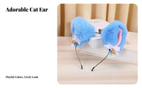 Cat Ear Headband Adorable Design Soft Cat Ears with Tinkler S Headband with Tinkler S and Ribbon S Cute Design Faux Kitty Ears