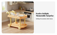 Cute Design Dollhouse Food Trolley Realistic Feature 1:12 Scale Serving Cart Two-Tier Miniature Dining Cart Multi-Use for Collectors, Kids