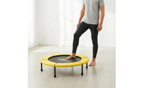 Compact Size Mini Trampoline Low Low-Stress Workout Exercise Trampoline Stable Frame Small Fitness Rebounder Heavy Duty Springs for Adults