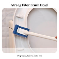 Long Handle Toilet Brush Cleans Under the Rim Long Handle Cleaning Brush Hangable Design Curved Head Toilet Cleaner for Washroom