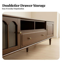 2 Pieces Mid-Centuryera TV Console and Coffee Table sturdy Wood Mid-Centuryera TV Stand and Coffee Table Set With Storage Media Furniture for Homeowners, Den