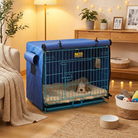 Dog Cage Cover and Cat Cage Cover, Waterproof Cage Cover with Roll-Up Door, Windproof Crate Cover for Indoor Wire Enclosures