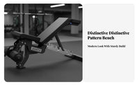 Commercial Grade Adjustable Weight Bench Heavy Duty Construction Incline Decline Bench High-Density Foam Padding Strength Training Equipment Quick Adjustment for Bodybuilders, Weightlifters