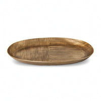 Elliptical Tray Flat Tray with Gold Finish for Coffee Table