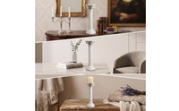 Roman Column Candlestick Antique-Style Roman Column Candle Holder Fluted Pedestal Candle Holder for Photographers, Entry Consoles