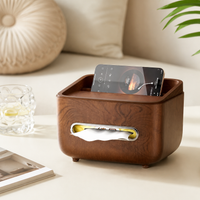 Tissue case, wood grain style, large capacity, for living room coffee table, stylish new Chinese style design