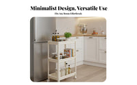 Space-Saving Multi-Tier Mobile Shelf With Wheels Slim Space Organizer Large Capacity Narrow Space Organizer Rounded Corners for Kitchen, Bathroom, Laundry Room, Office