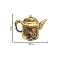 Brass Teapot Ornament Teapot Ornament Stable Tabletop Display for Tea Lovers, Collectors, Bookshelf