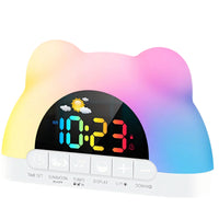 FAKTOM Children's Alarm Clock with Green/Red Light Gentle Wake-Up Function