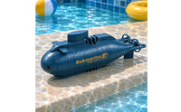 Plastic Mini RC Submarine Dark Blue Wirelessly Operated-Controlled Submarine Toy Battery Powered Diving