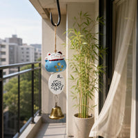Ceramic Lucky Cat Wind Chime Bell Ornament Japanese Style Souvenir Craft