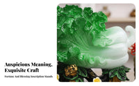 Faux Verdant Stone Cabbage Decoration Meaningful Meaning Resin Cabbage Figurine Bai Vegetable Good Luck Statue Artistic Design