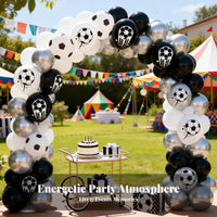 Brightly Colored Soccer Ball Balloon Helium or Air Supported Football Print Latex Balloon Long-Lasting & Thick for Children, Festivals