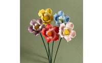 5 Pieces Ceramic Lotus Glazed Ceramic Flower Decorative for Vases