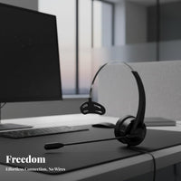 High-Definition Voice Call Center Headset Long Battery Life Monaural Headset with Audio Pickup Lightweight & Comfortable for Truck Drivers