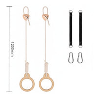 Wooden Exercise Handles with Rope Secure Hold Fitness Equipment Wear-Resistant for Families, Home Gym, Doorway
