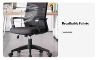 Height Adjustable Mesh Back Swivel Chair Effortless Rolling Casters Office Furniture Ergonomic Design Seating Solution Padded Seat Cushion for Students, Gamers, Conference Room, Bedroom, Gaming Setup